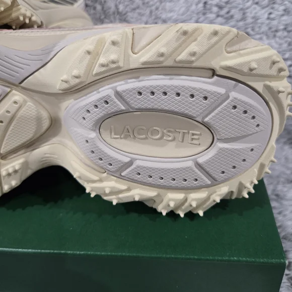 Lacoste Women's Pink and Cream Sneakers L003 Neo Shot Size 7.5 - Picture 11 of 15